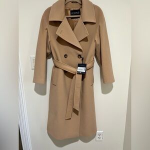 Cinzia Rocca Icons Camel Belted Wool Coat – Size IT 40 / US 4 – New With Tags